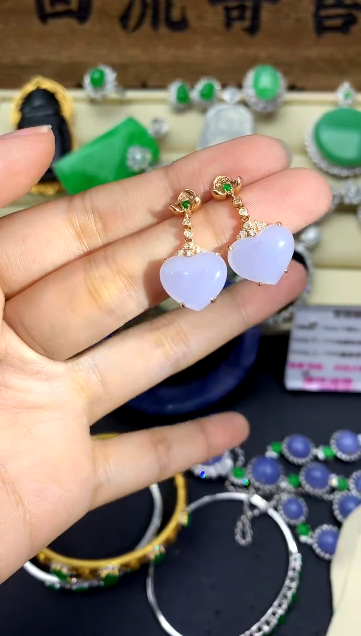 【闪购商品】翡翠耳饰18K金镶嵌232-中国好珍宝