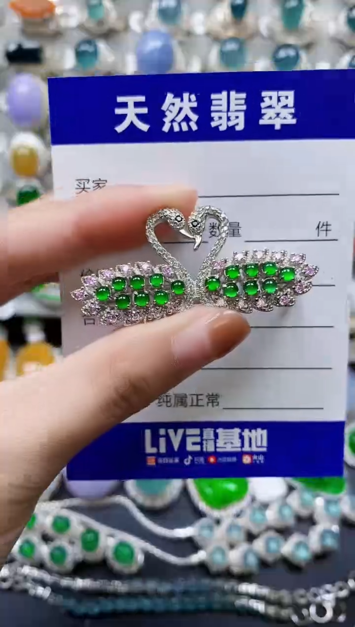 【闪购商品】翡翠颈饰银S925镶嵌0372