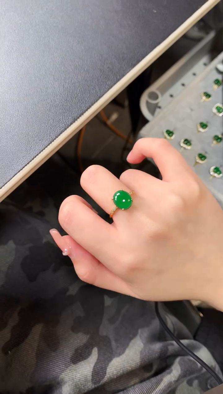 【闪购商品】翡翠戒指银S925镶嵌52141