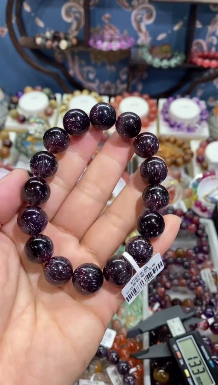 【闪购商品】水晶手串未镶嵌车厘子色黑红紫超七13+
