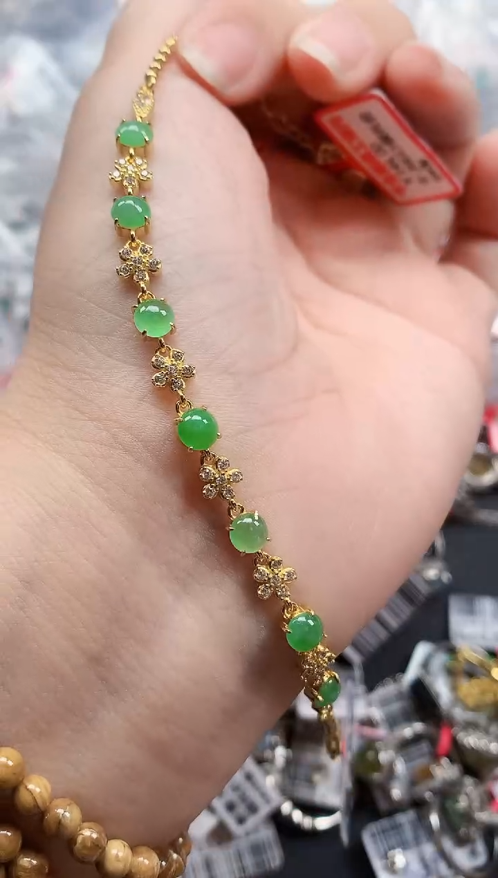 银S925镶嵌戒指翡翠天然A货缅甸翡翠