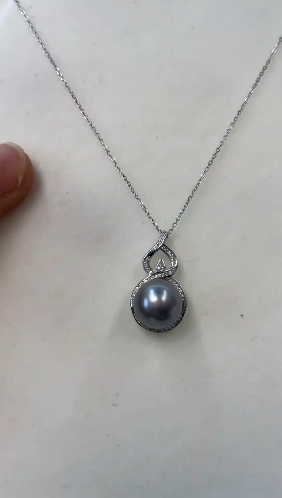 颈饰银S925镶嵌海水珍珠11-12