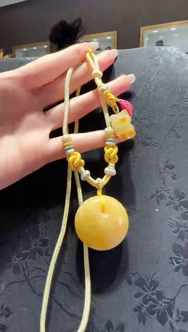 【闪购商品】琥珀项链未镶嵌蜜蜡平安扣项链编绳款