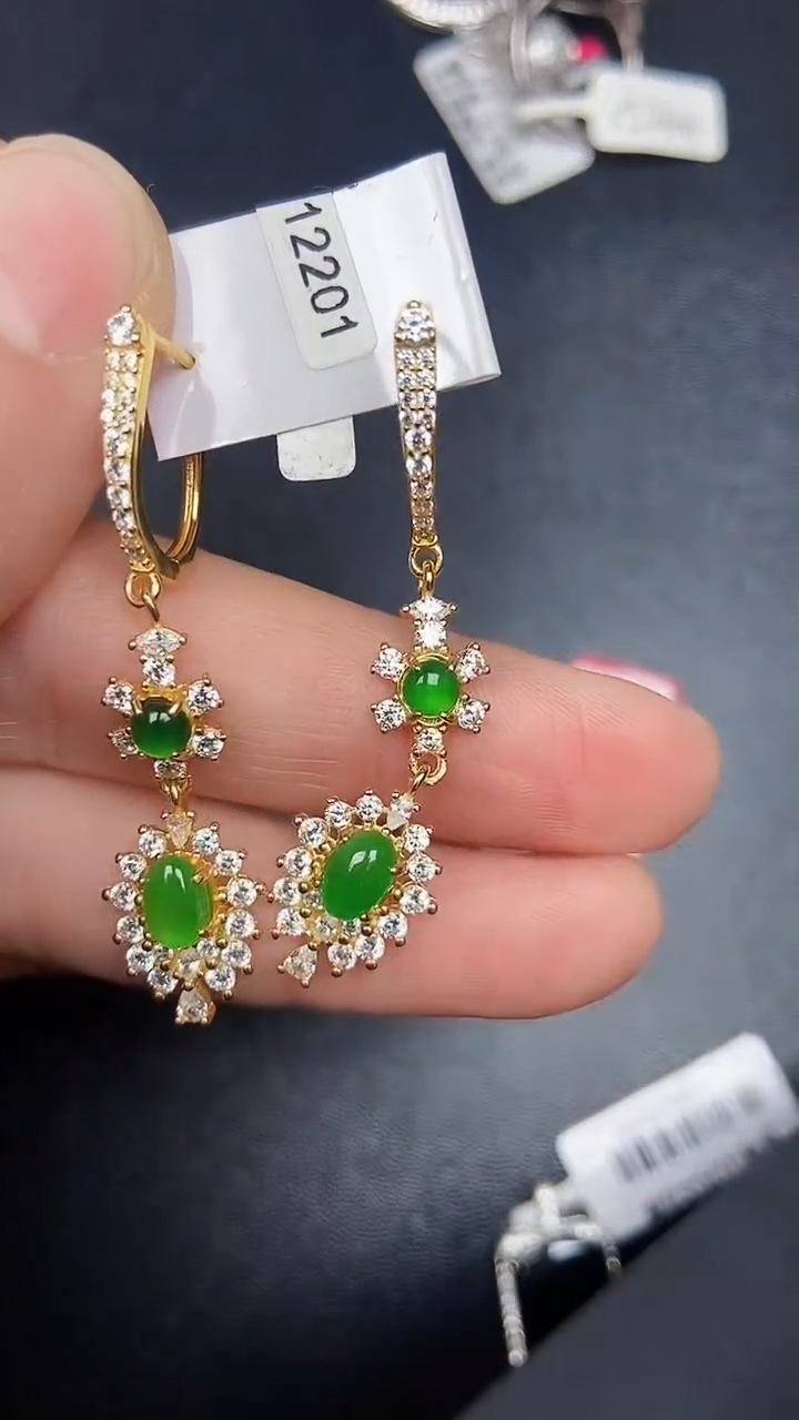 银S925镶嵌戒指翡翠2200