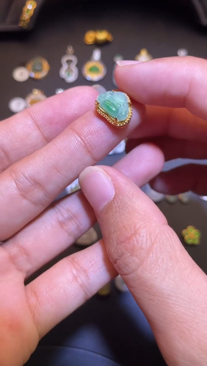 吊坠(不含链)银S925镶嵌翡翠1