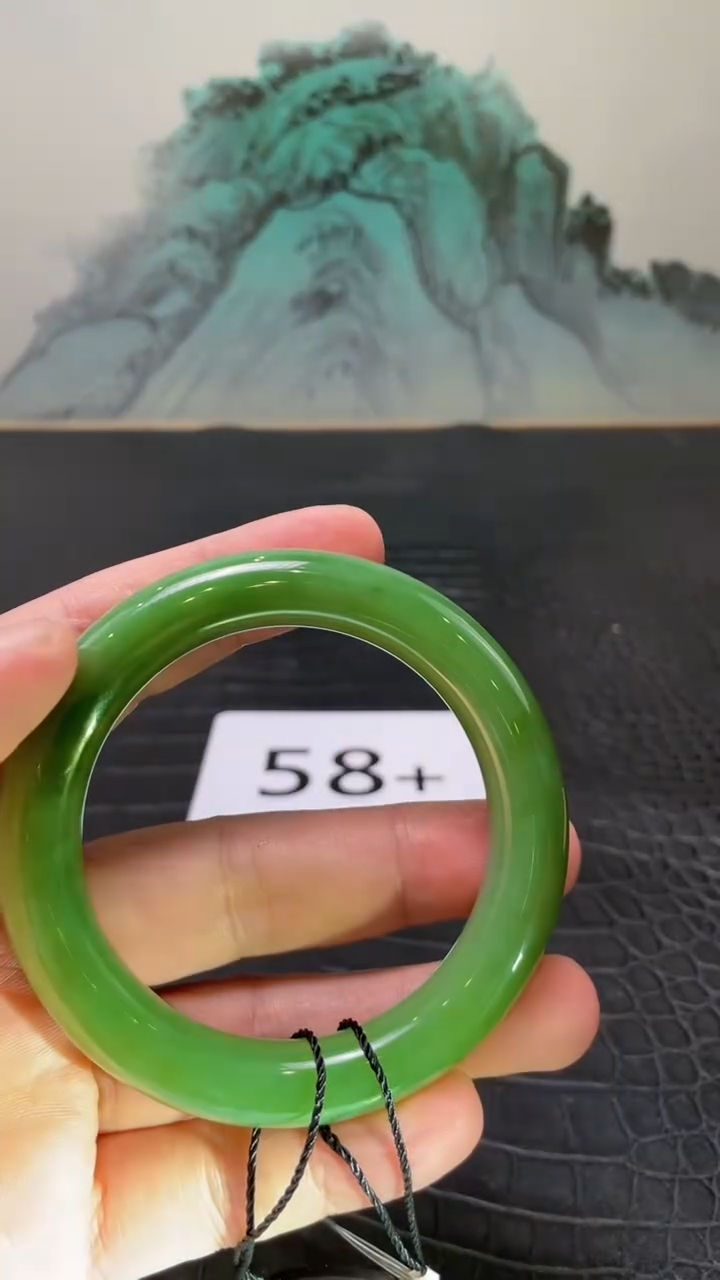 未镶嵌手镯和田玉（碧玉）文58+