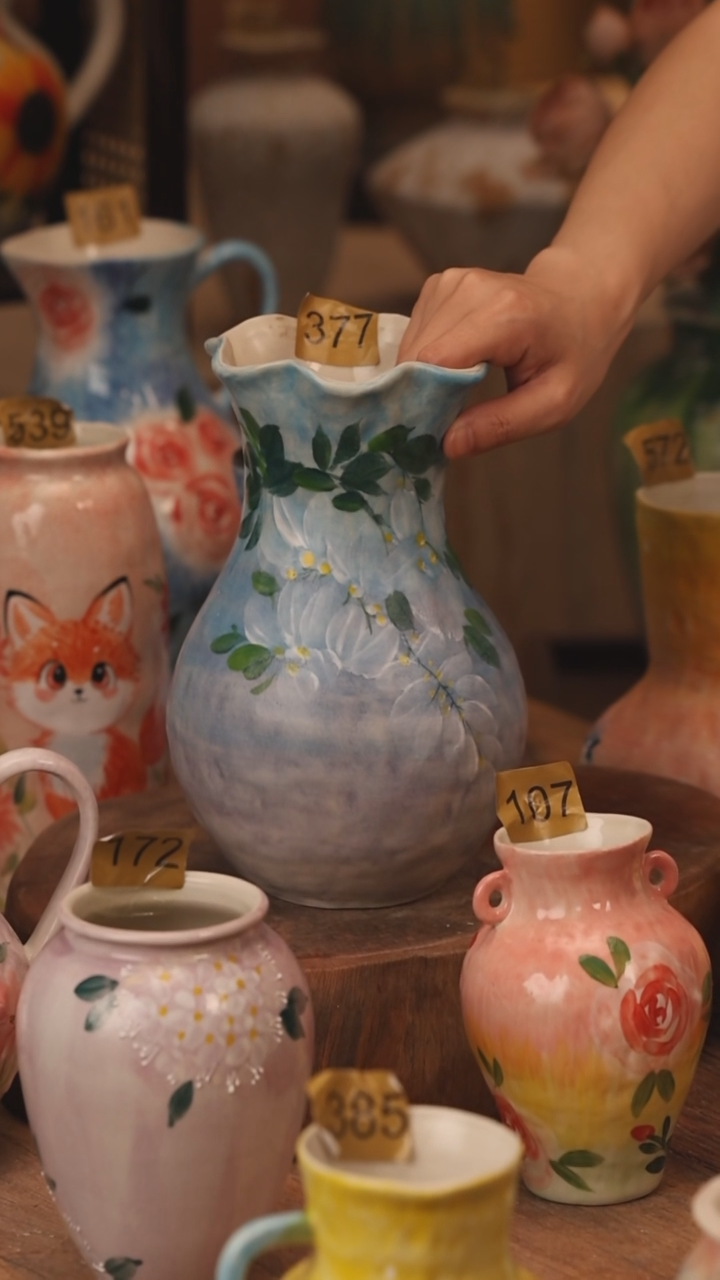 陶瓷377景德镇设计师手作花器摆件侘寂风