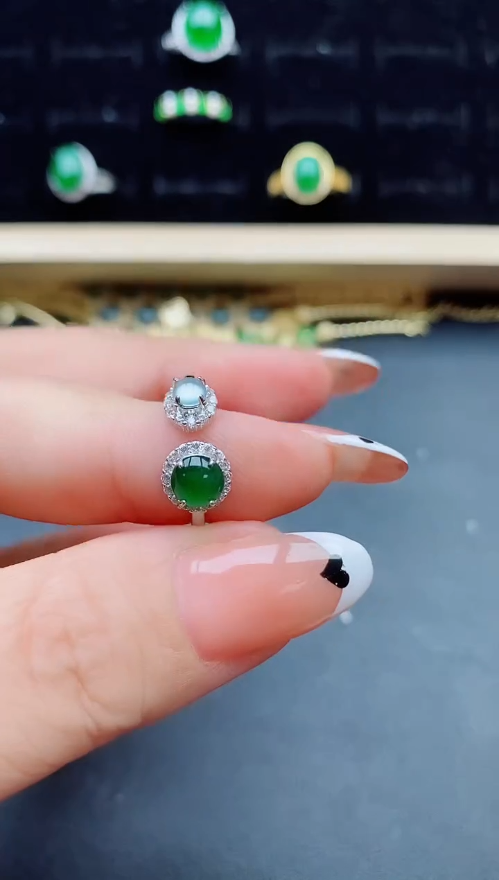 【闪购商品】翡翠银S925镶嵌戒指321321