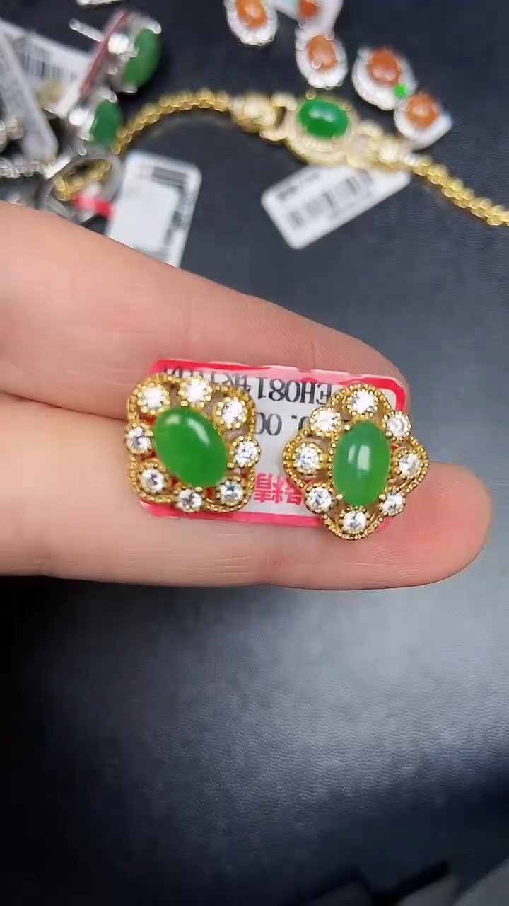 银S925镶嵌戒指翡翠1160