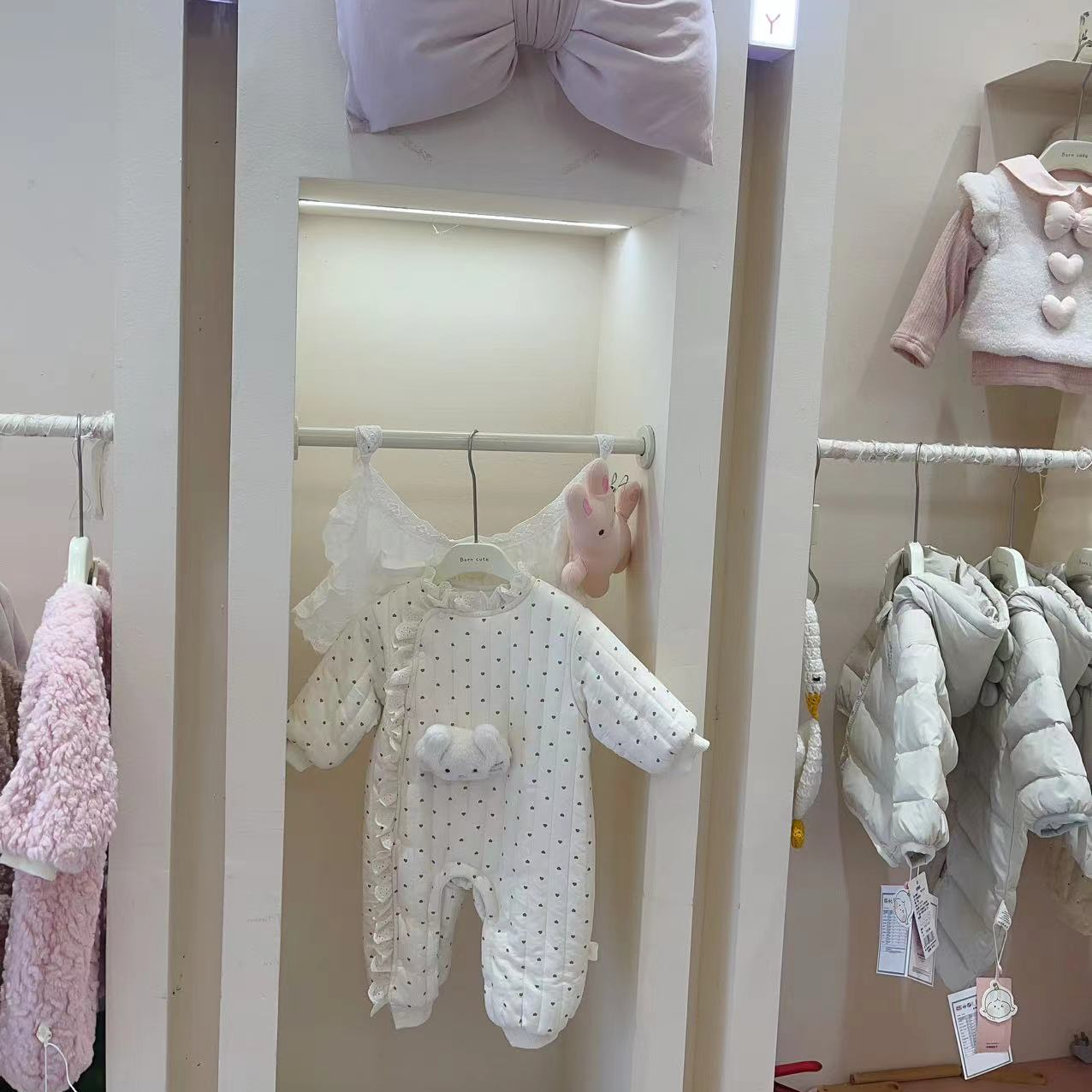 C33甜尔酱时尚韩版童装【RDDD101小猫爱心爬服(米】