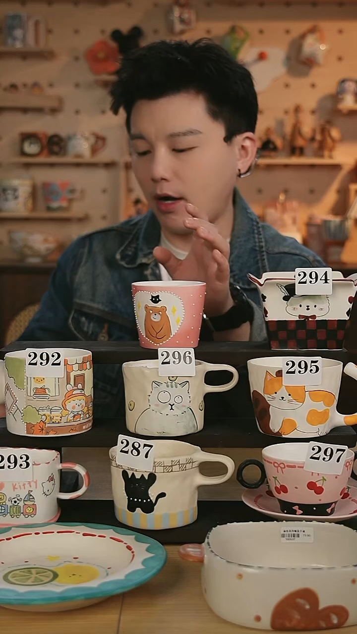 陶瓷手柄款景德镇创意手作手绘卡通杯子4