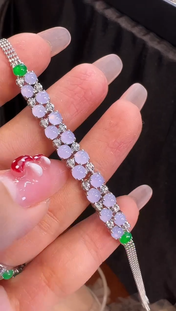 【闪购商品】翡翠手链18K金镶嵌手链