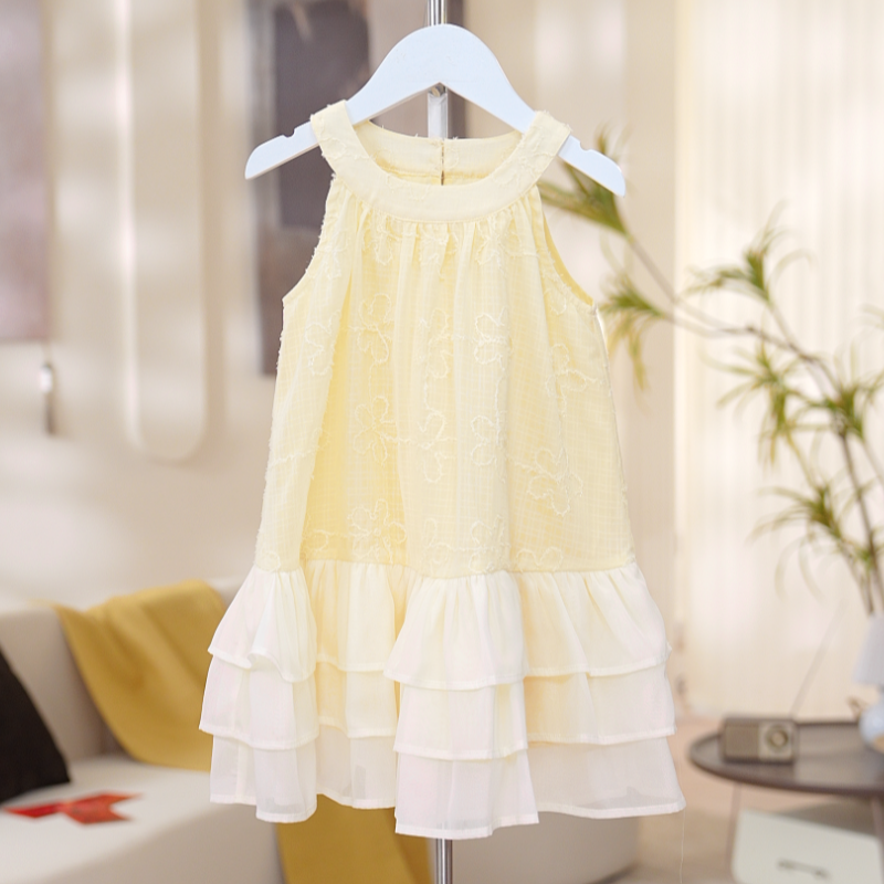 【芝士】女童夏季薄款休闲套头通用女宝套装夏装童裙连衣裙SC40157