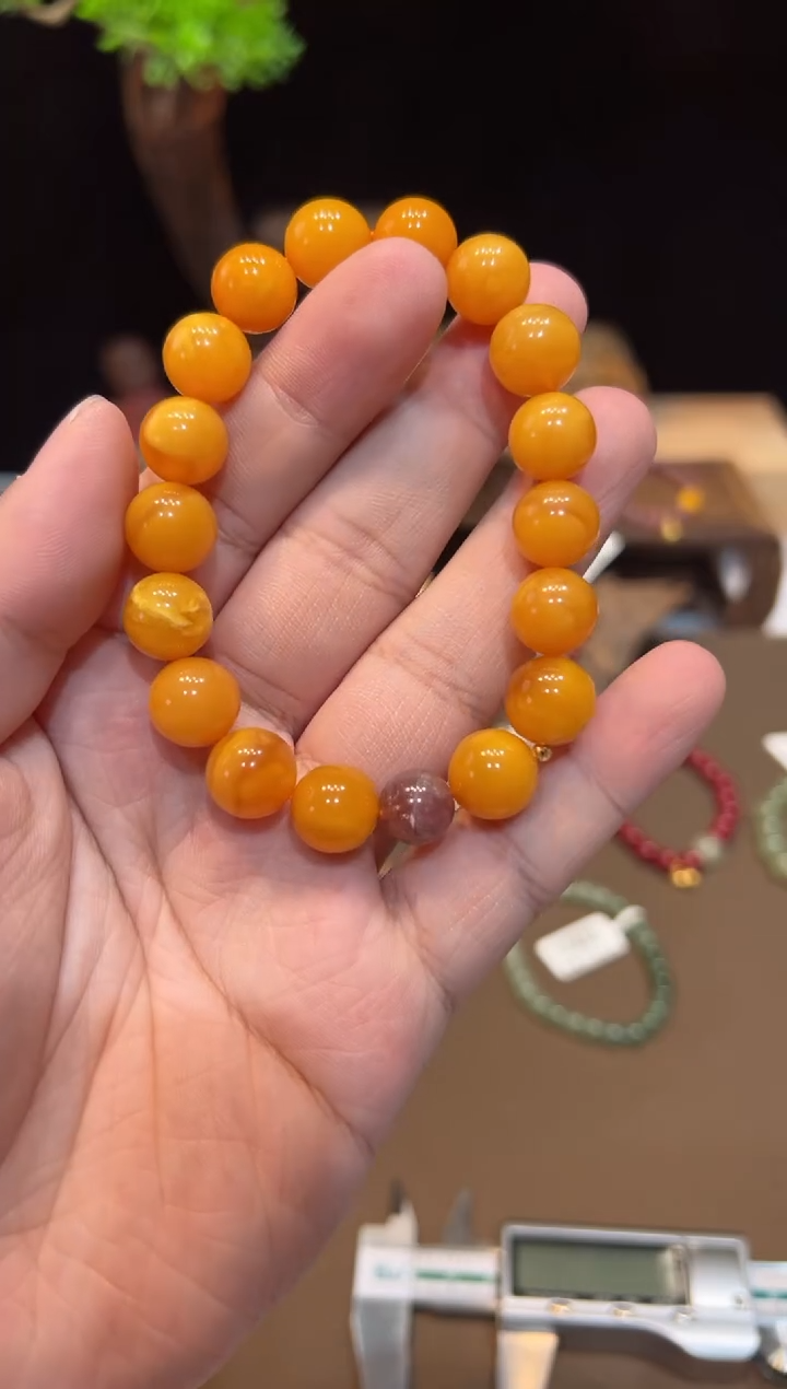 【闪购商品】琥珀手饰18K金镶嵌11mm+手饰@@9602