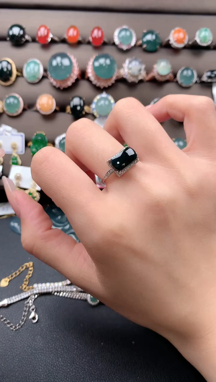 【闪购商品】翡翠戒指银S925镶嵌321331