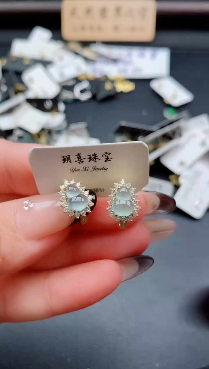 银S925镶嵌戒指翡翠1