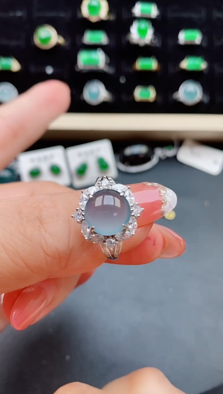 【闪购商品】翡翠戒指银S925镶嵌508580