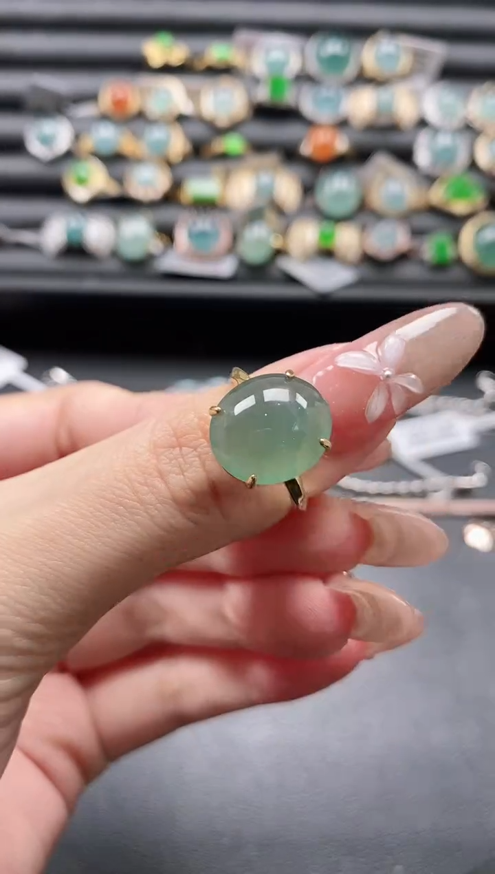 【闪购商品】翡翠戒指银S925镶嵌1111