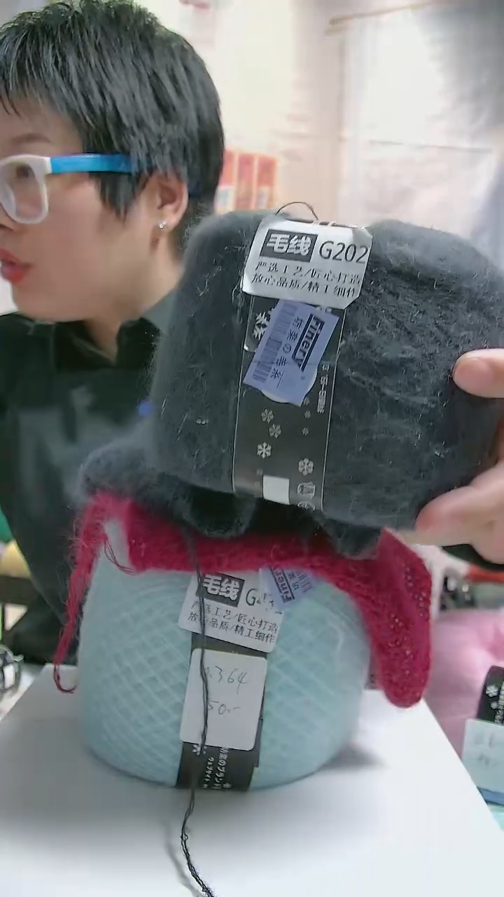    【G202炭灰】 进口万支马海毛1团(5两)(适用7号针)  