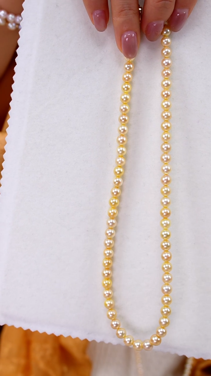 项链银S925镶嵌海水珍珠akoya5.5-6.5mm