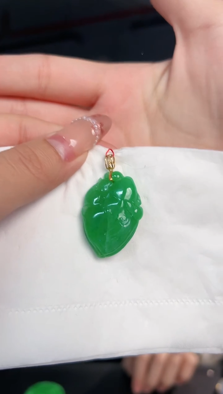 【闪购商品】翡翠颈饰18K金镶嵌缅料A货翡翠/支持复检/一件