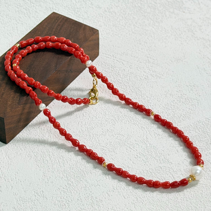 宝岛QL珊瑚 天然珊瑚 多样性发货 红珊瑚葫芦项链/29001237