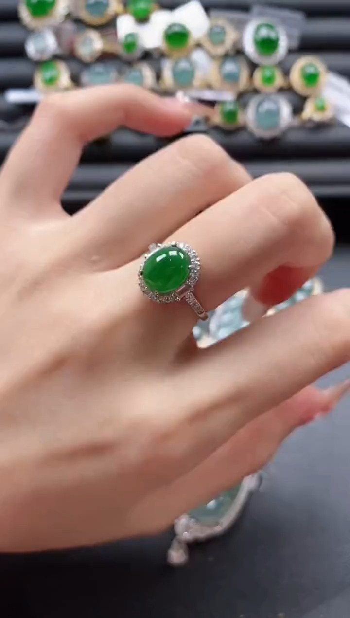【闪购商品】翡翠戒指银S925镶嵌51151