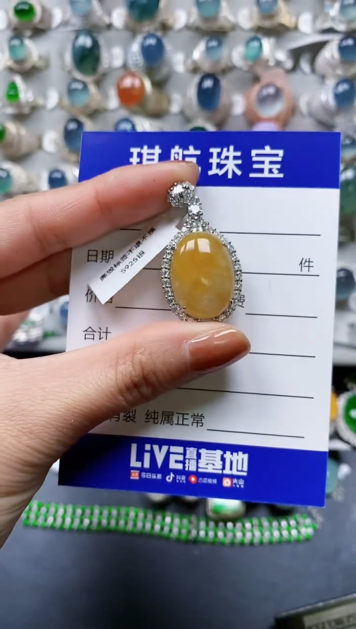 【闪购商品】翡翠颈饰银S925镶嵌0765