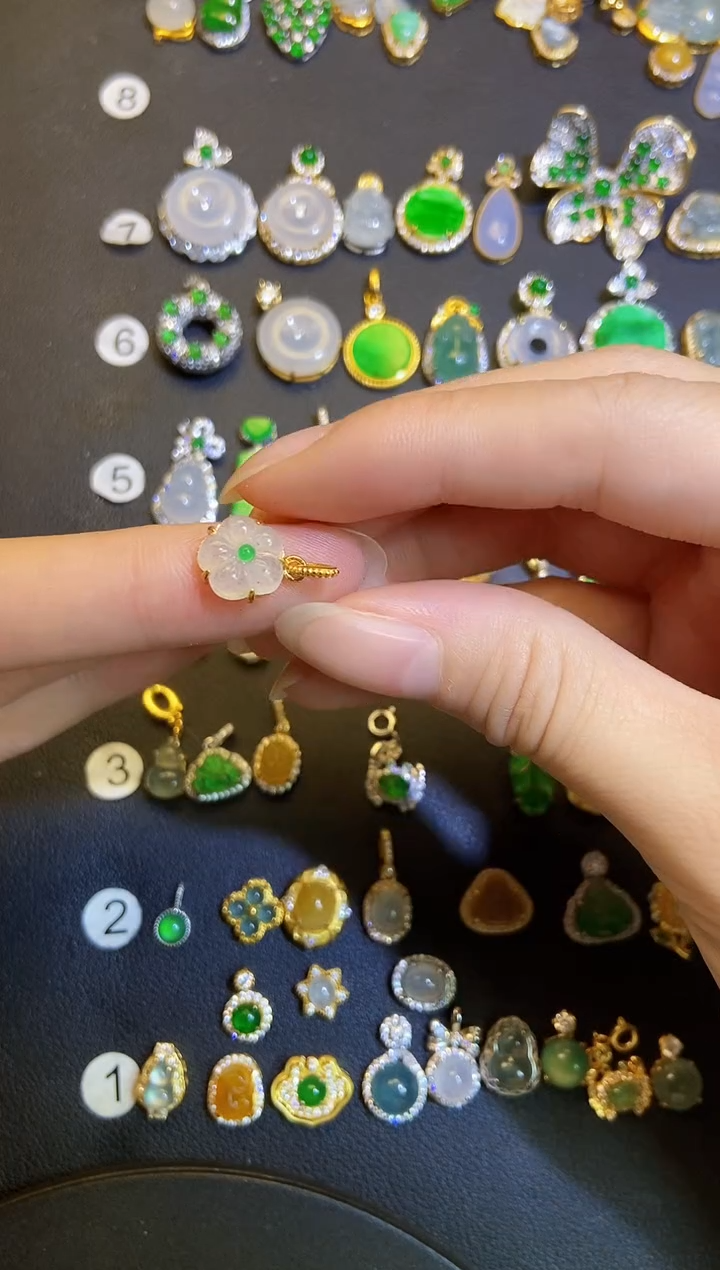 吊坠(不含链)银S925镶嵌翡翠1