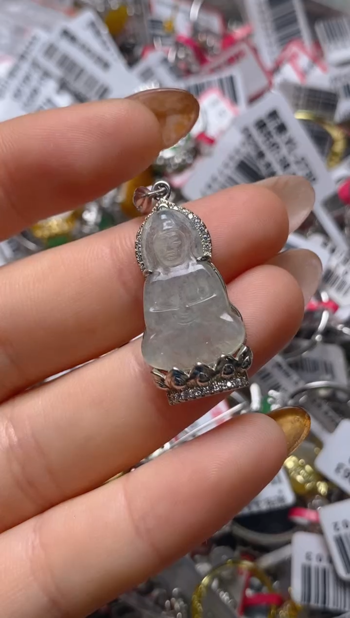 银S925镶嵌戒指翡翠百内无证书