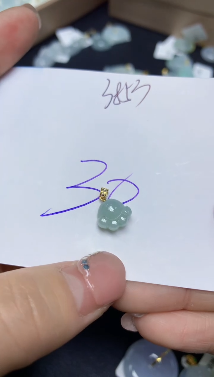 【闪购商品】翡翠挂件18K金镶嵌 天然翡翠A货