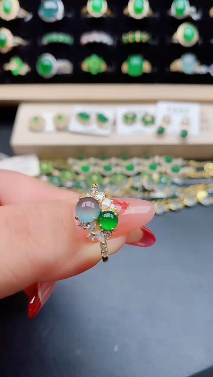 【闪购商品】翡翠戒指银S925镶嵌508550