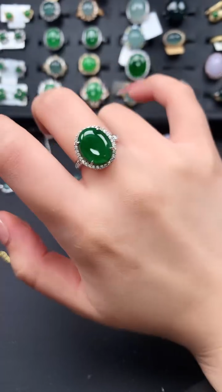 【闪购商品】翡翠戒指银S925镶嵌6341241