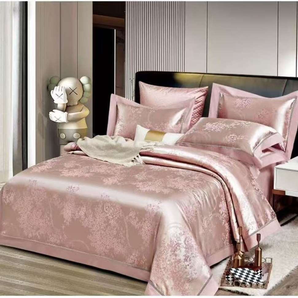 【爆款】花田锦簇-轻奢贡缎提花床上四件套春夏秋冬不滑床