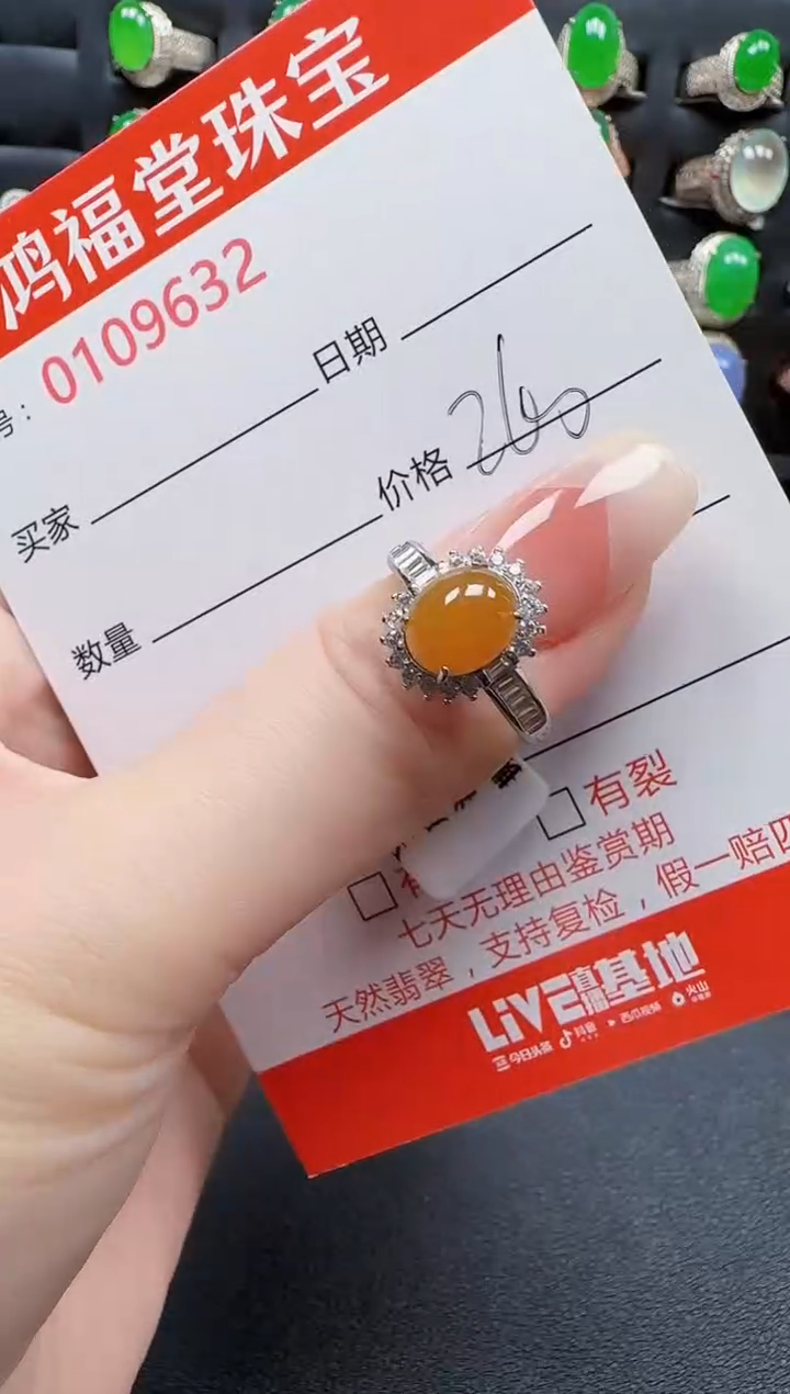【闪购商品】翡翠戒指银S925镶嵌9632