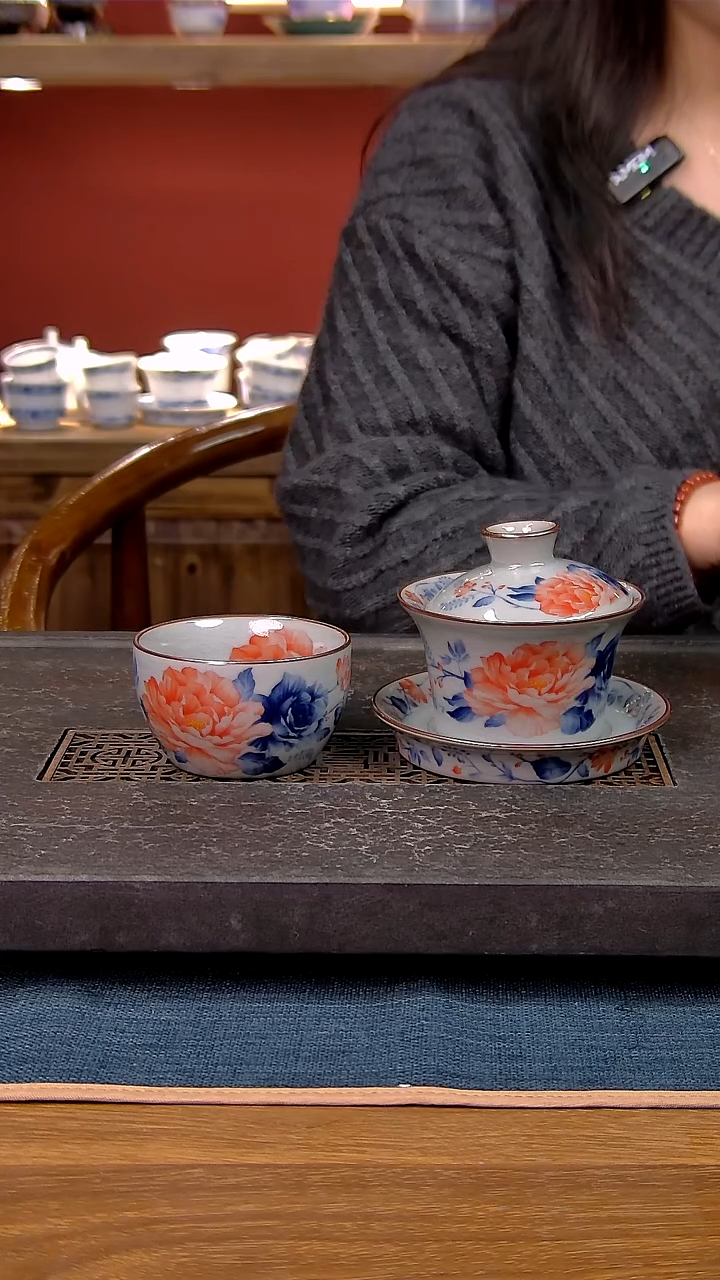 简装家用款2件套 老陶泥开片纹陶瓷茶具