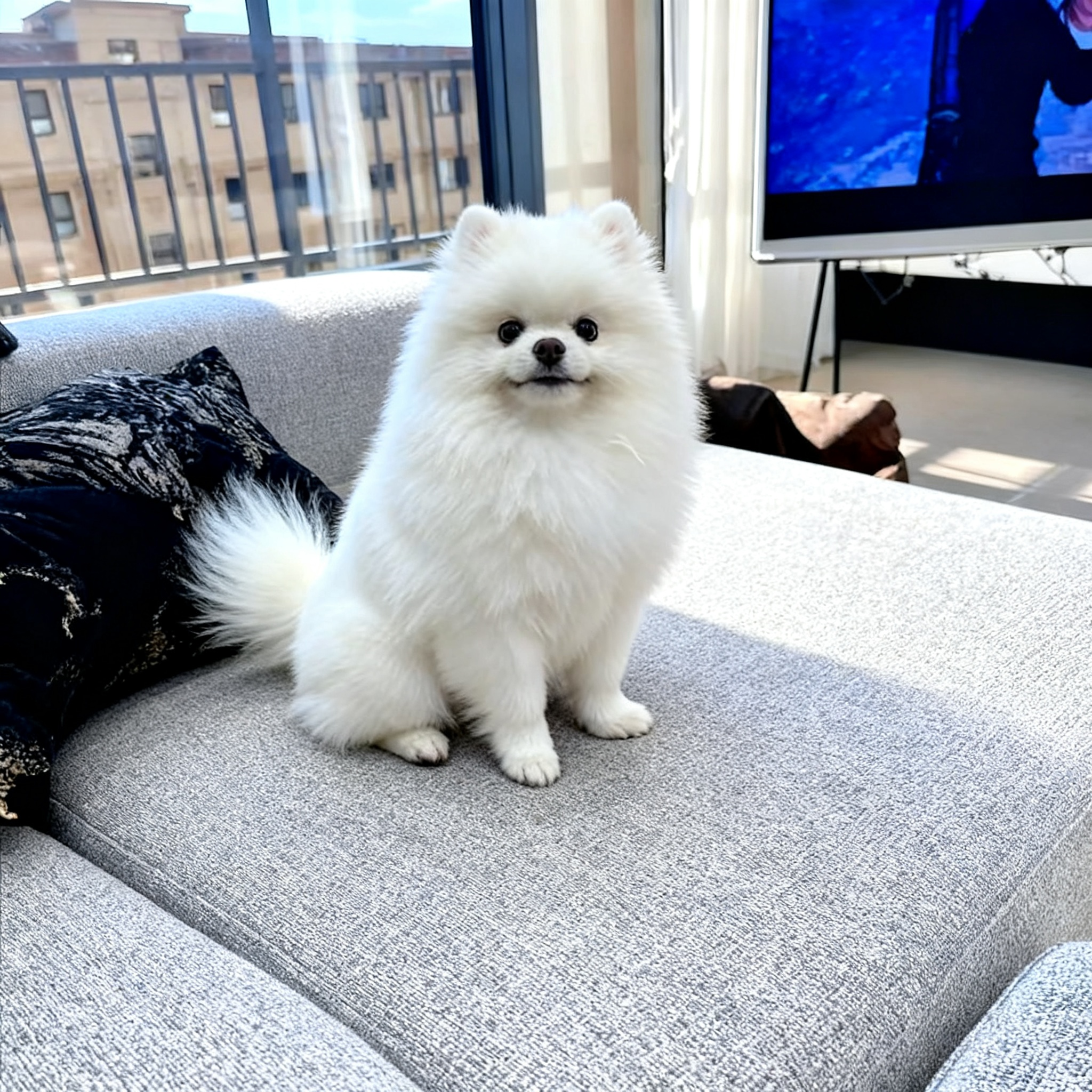 博美幼犬白小茶杯迷你犬球形圆脸黄色便宜狗袖珍犬黄网红小体精品