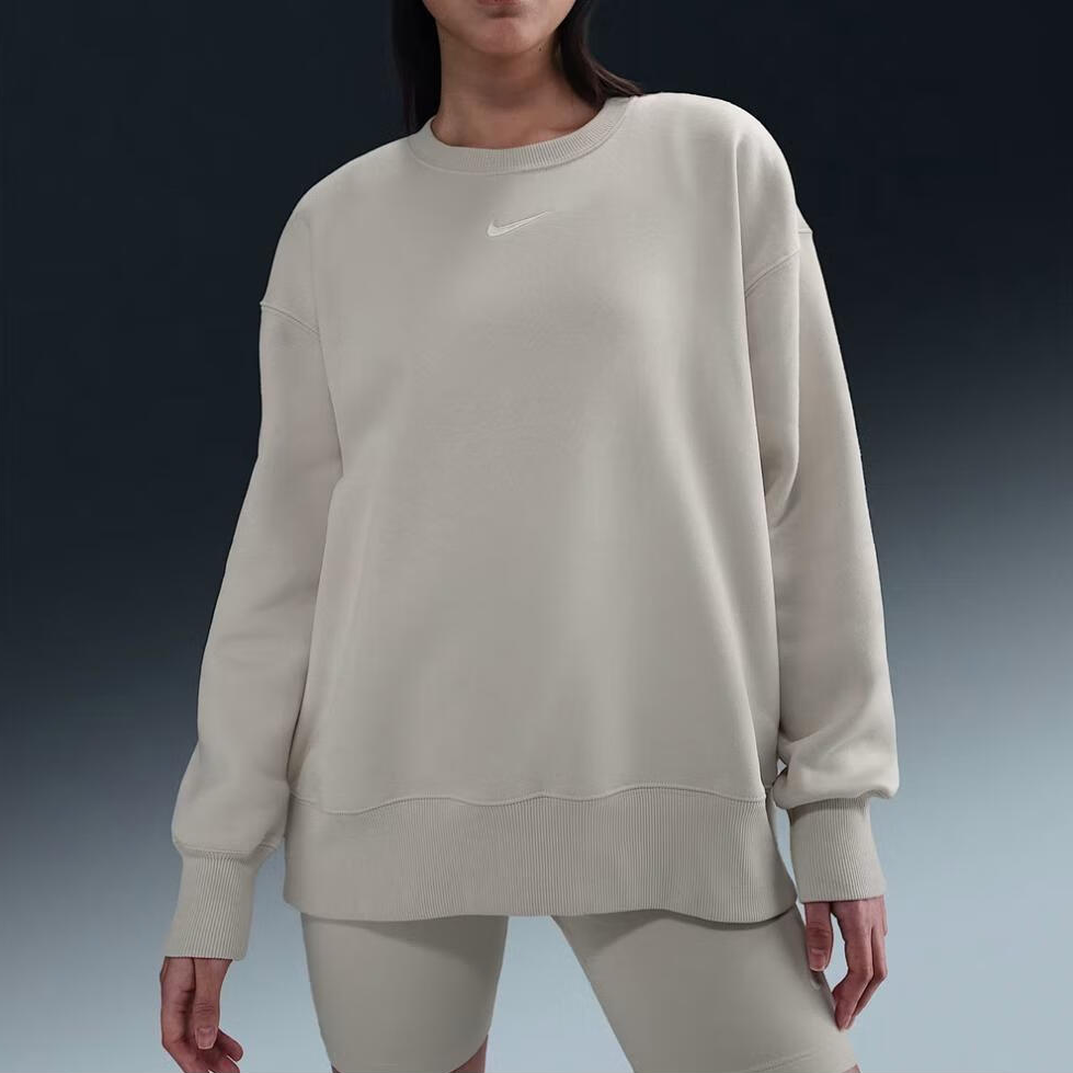 【滔搏联动】NIKE耐克女子NSW PHNX FLC OS LONG CRE卫衣FZ4271-104