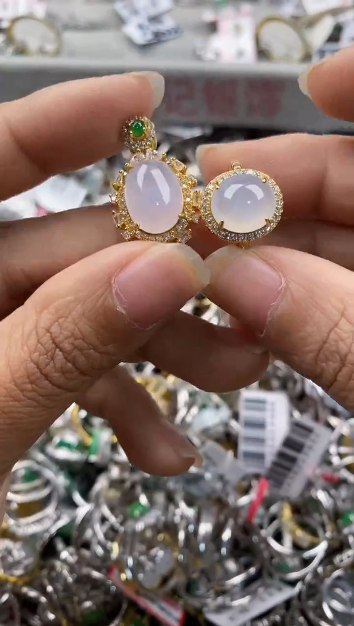 银S925镶嵌戒指翡翠888---2