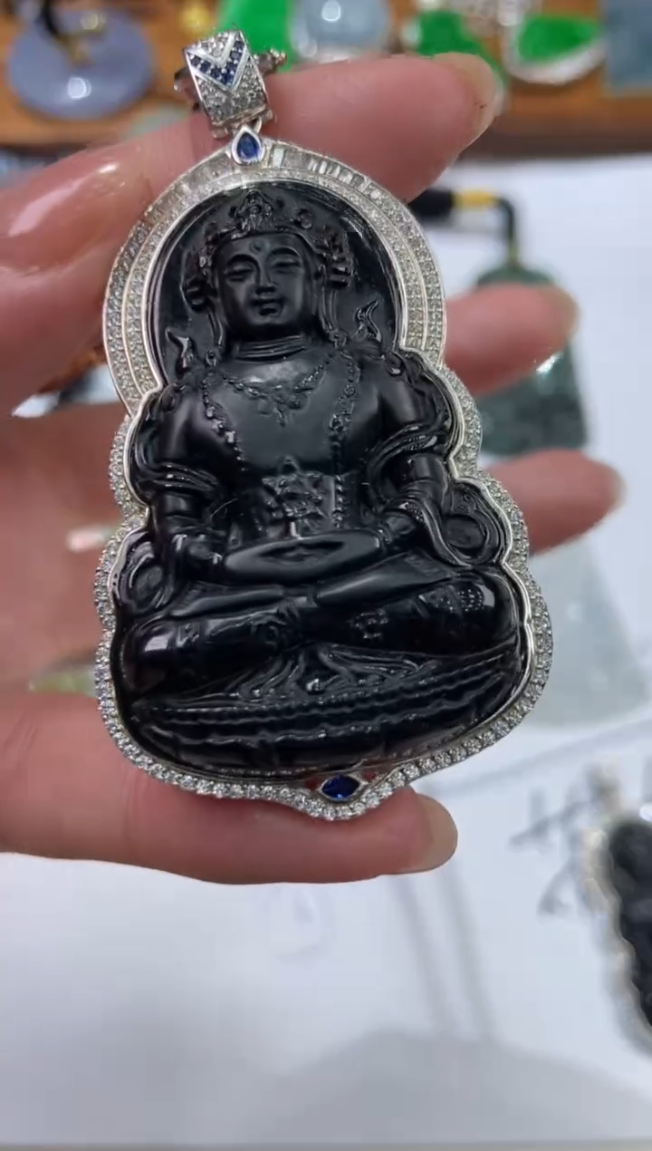 【闪购商品】翡翠银S925镶嵌颈饰2202897/苏/度母 多样性一件发