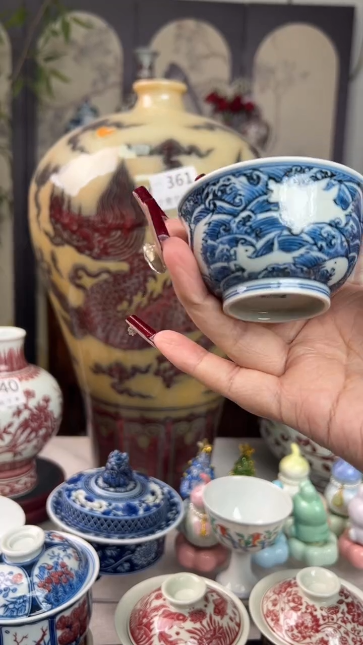 瓷片景德镇毛仔柴窑杯