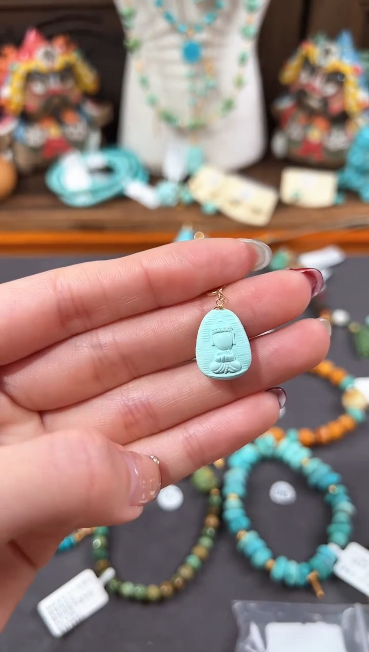 【闪购商品】绿松石提溜18K金镶嵌绿松石提溜