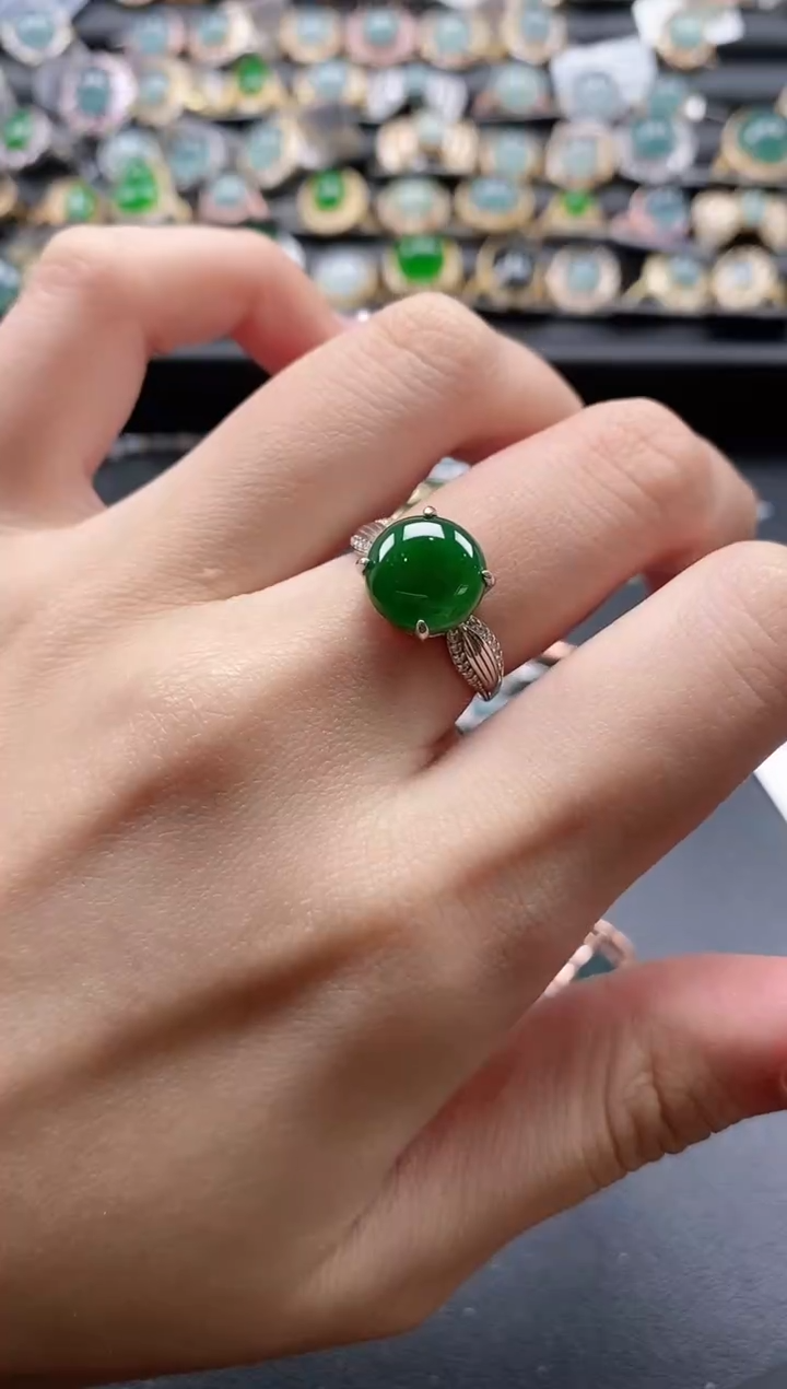 【闪购商品】翡翠戒指银S925镶嵌51511