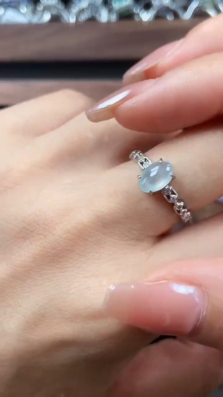 银S925镶嵌戒指翡翠4069