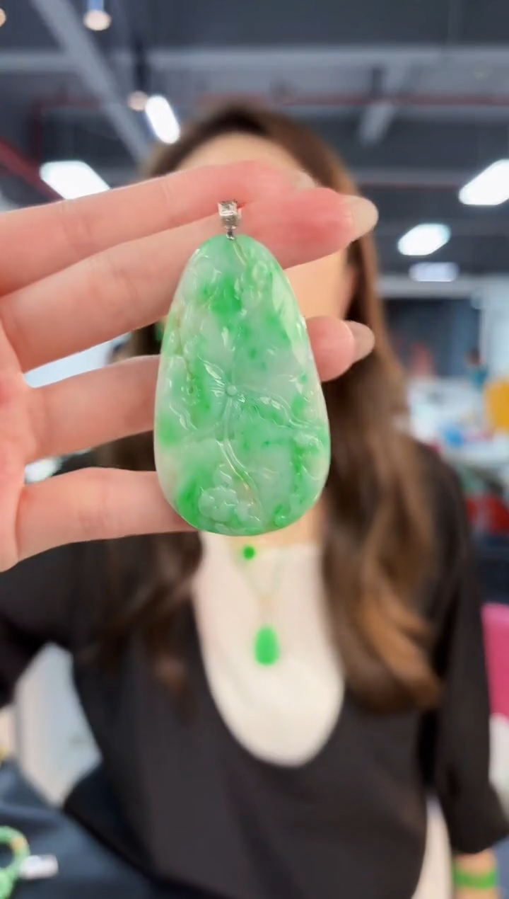 【闪购商品】翡翠颈饰18K金镶嵌缅料A货/支持复检/一件