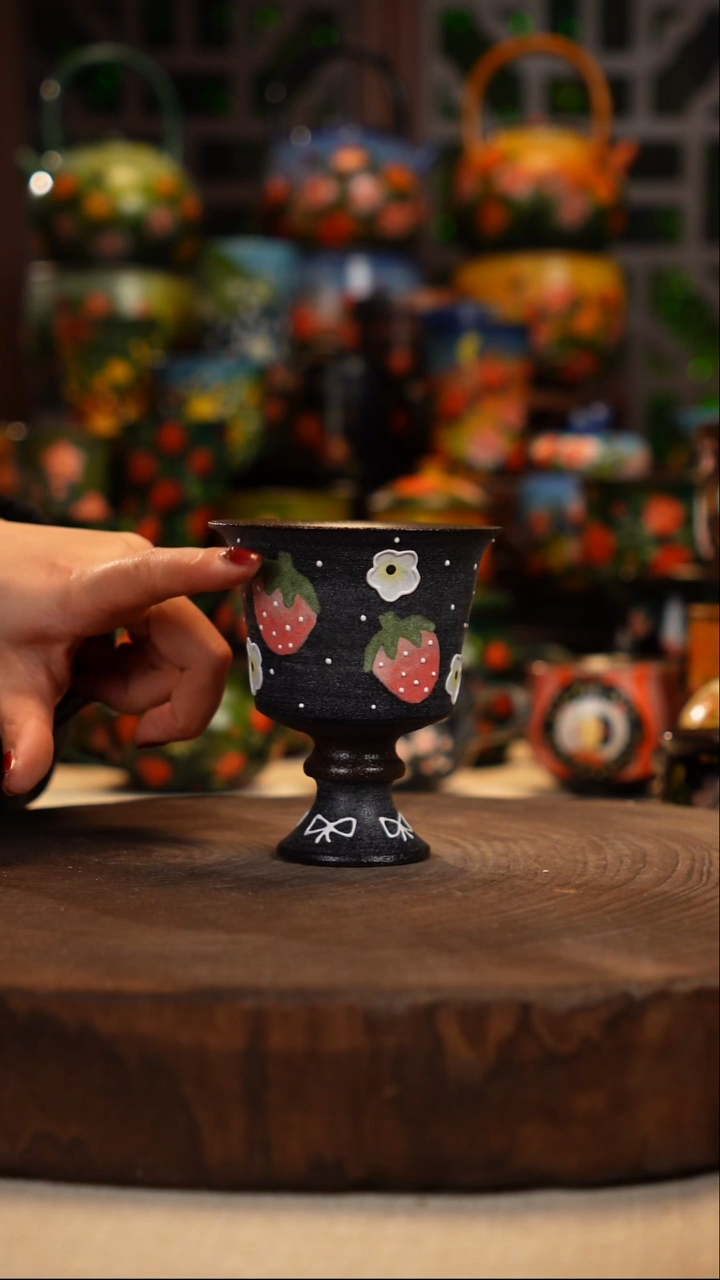 紫砂油画手绘釉下彩