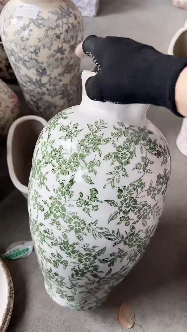 【闪购商品】陶瓷花盆高37.5cm内口9.5cm