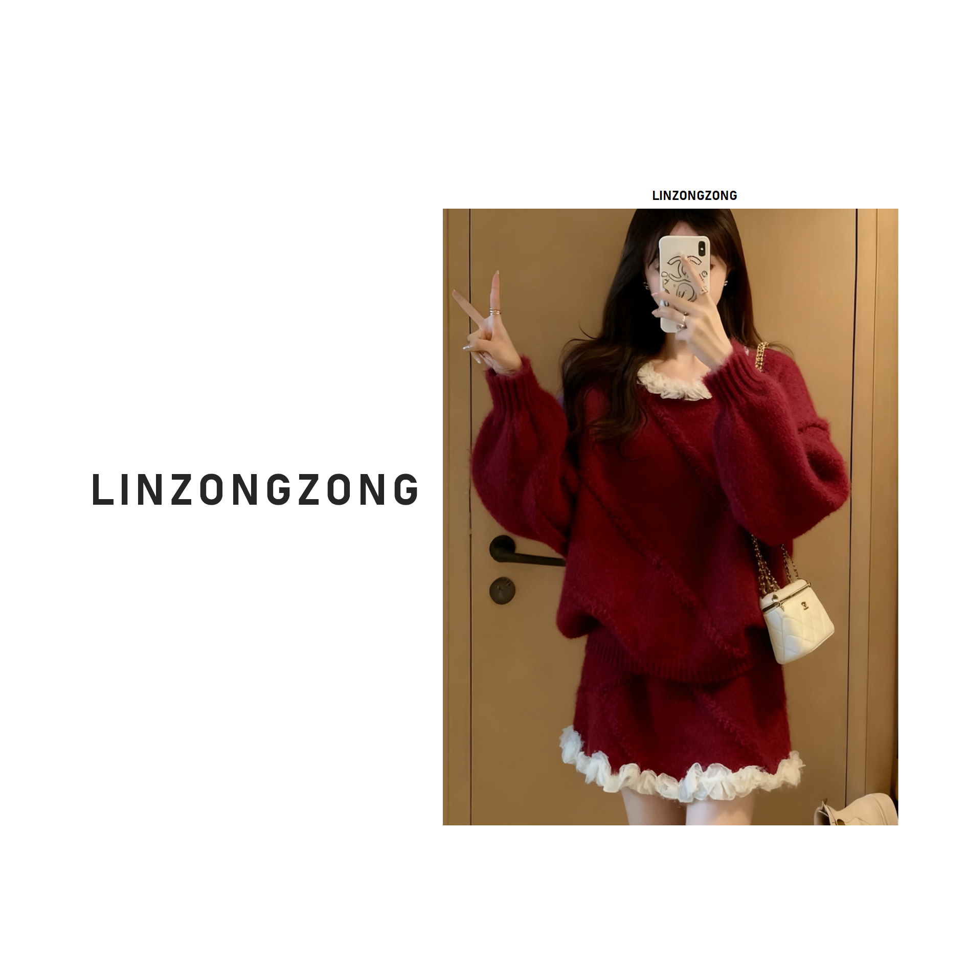 原版做法+针织质量+新超火小香风巨好看独特漂亮针织毛衣裙子套装