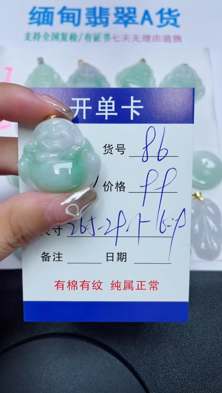 翡翠未镶嵌吊坠(赠链)86