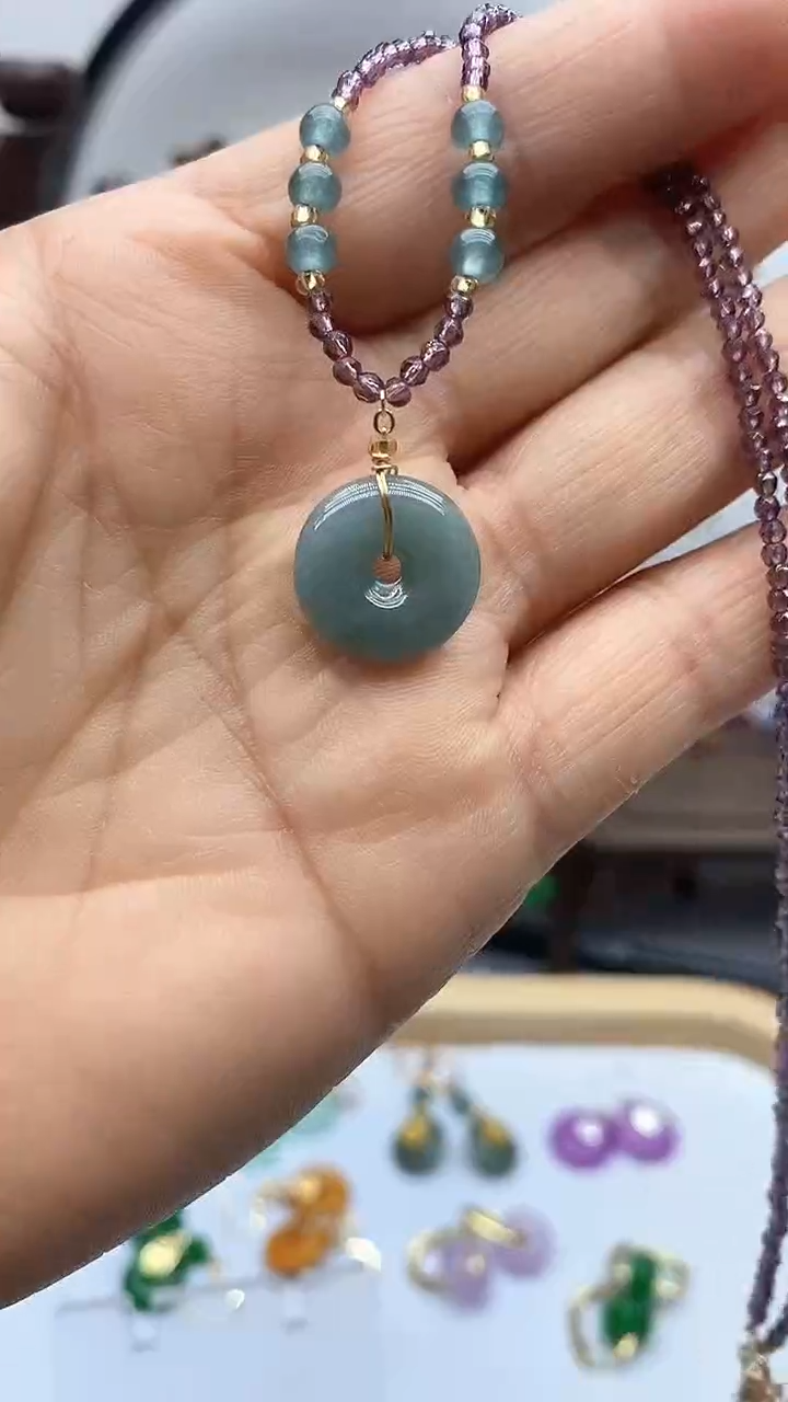 翡翠14K金镶嵌吊坠(赠链)300